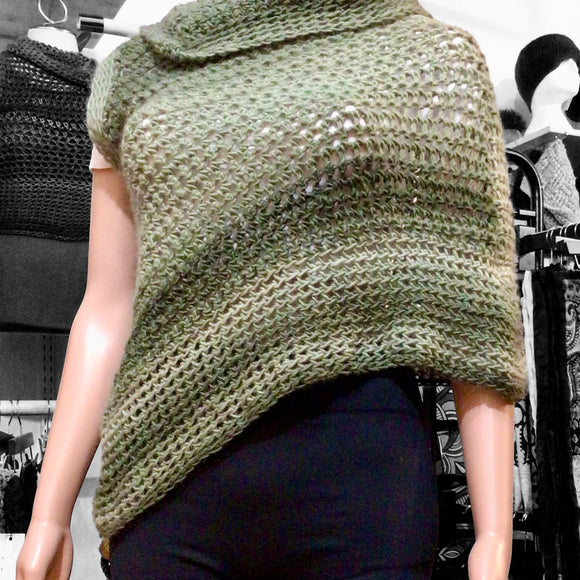 Pure Wool Crochet Shawl - Size Small