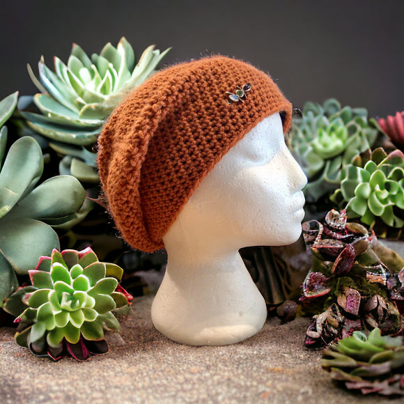 Crochet Hat - Gemstone Detail