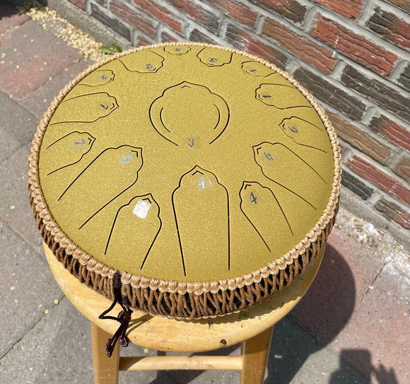 13” Gold Hand Pan Tongue Drum