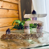 Inukshuk - Thunder Bay Amethyst on Lake Superior Agate - Local Artist Bob Deschamps