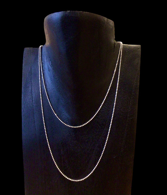 16” Sterling Silver Faceted Ball Chain