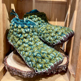 Crochet Slippers *- Size 8 Low Rise Green