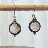 Round Rose Quartz Earrings