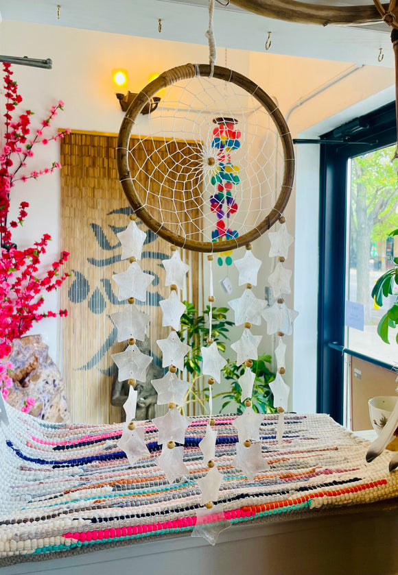 Capiz Shell Stars Dreamcatcher Chimes
