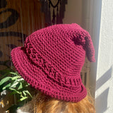 Crochet Witches Hat -  Mystical Maroon by Wojo