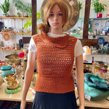 Crochet Vest * - Medium - Burnt Orange