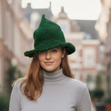 Crochet Witches Hat - Forest Green by Wojo