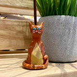Orange Tabby Cat Incense Burner - Clay By Wojo