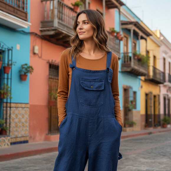 Acid Wash Overalls * - Jogger Legs- Size Large