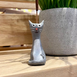Grey Cat Incense Burner - Clay By Wojo