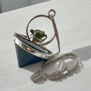 Black Tourmaline and Moldavite Extraterrestrial Pendulum