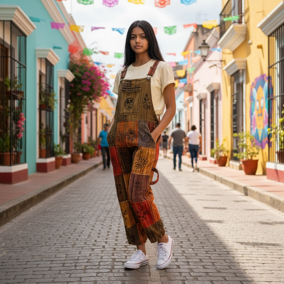 Patchwork Overalls - Size Small