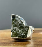 Moldavite -Spectacular Free Form Ring - Size 9