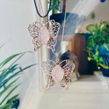 Rose Quartz Butterfly Pendants