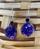 Raw Amethyst Tribal Earrings