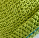 Crochet Hat - Green Lambswool