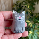 Grey Tabby Cat Incense Burner - Clay By Wojo