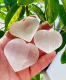 Selenite Palm Hearts