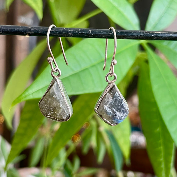 Rough Cut Labradorite Earrings