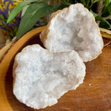 White Calcite Cracked Geode - 2 Pieces