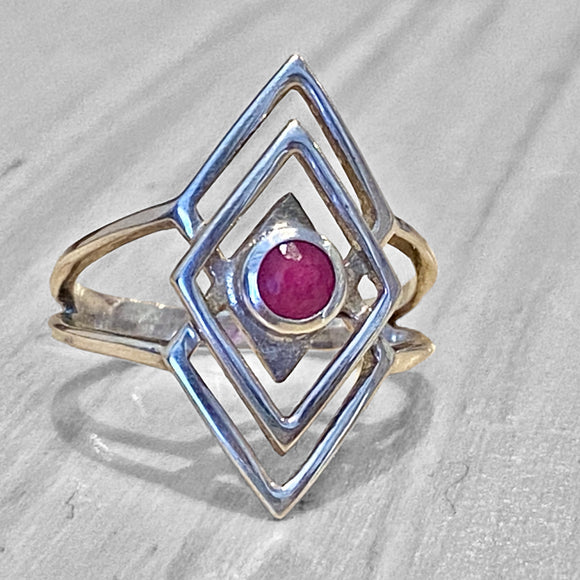 Ruby Sacred Geometry Ring