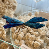 Blue Aura Tourmaline Dragonfly Ornament