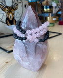 Rose Quartz and Lava Stone Bracelet