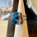 Cavansite on Matrix - Size 6 Ring