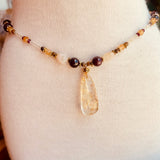 Rutilated Quartz Beaded Necklace by Wojo