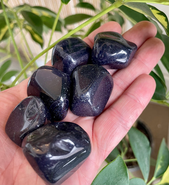 Blue Goldstone Tumble Stone