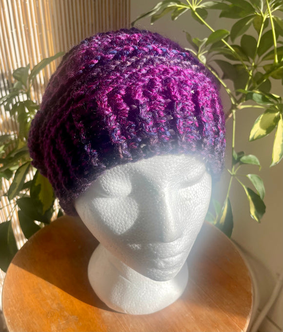 Crochet Hat - Augergine