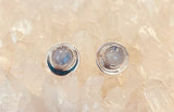 Rainbow Moonstone Stud Earrings