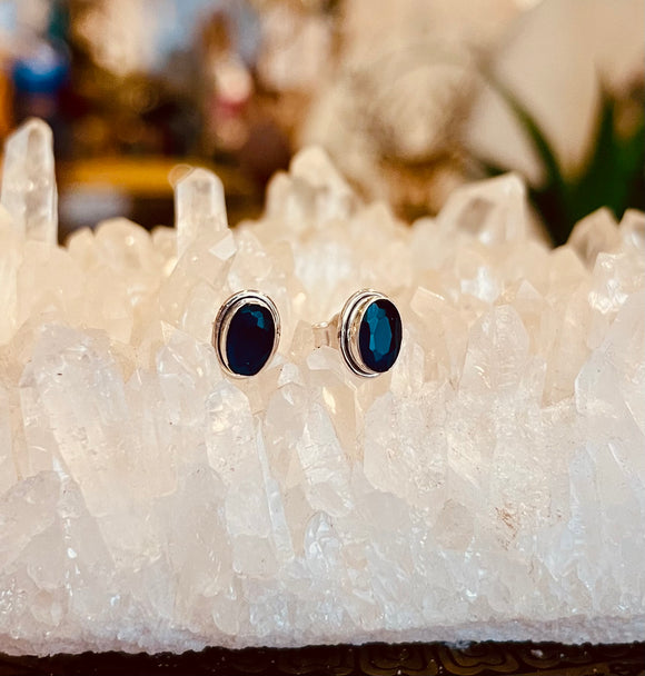 Blue Sapphire Stud Earrings