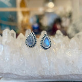 Rainbow Moonstone Stud Earrings