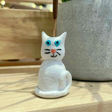 Short White Cat Incense Burner - Clay By Wojo