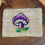 Mushroom Embroidered Coin Bag