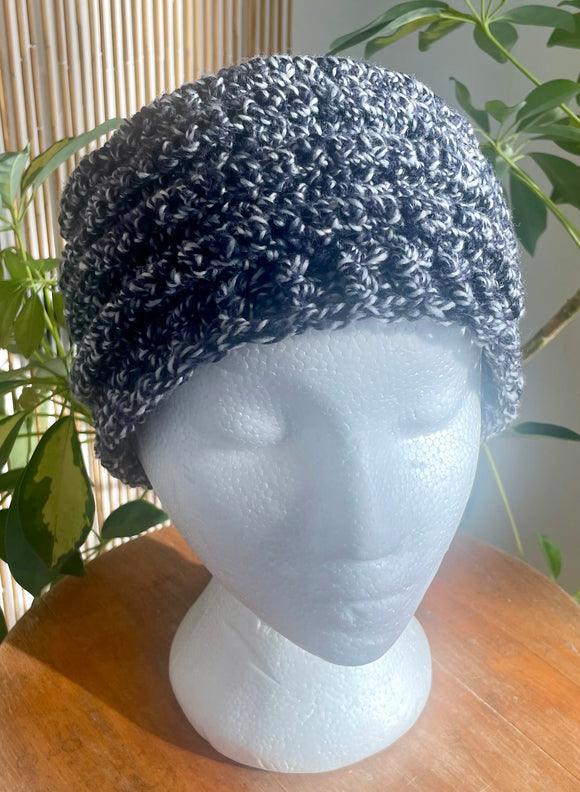 Crochet Hat - Grey Ribbed