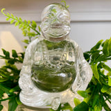 Clear Quartz Carved Laughing Buddha Statue