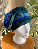 Crochet Hat - Indigo Stripe