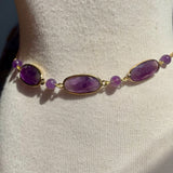 Amethyst Gemstone Choker Necklace by Wojo