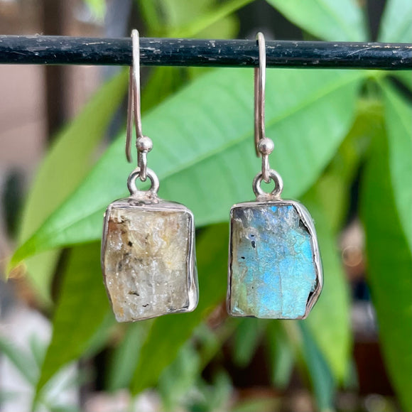 Labradorite Rough Cut Earrings