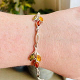 Amber Tri-Tone Ivy Sterling Silver Bracelet