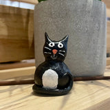 Short Black Cat Incense Burner - Clay By Wojo