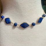 Lapis Lazuli Gemstone Choker Necklace by Wojo
