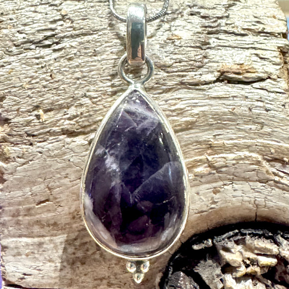 Chevron Amethyst Pendant