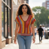 Crochet Vest * - Multi Bright by Wojo