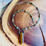 Tigers Eye Beaded Necklace by Wojo