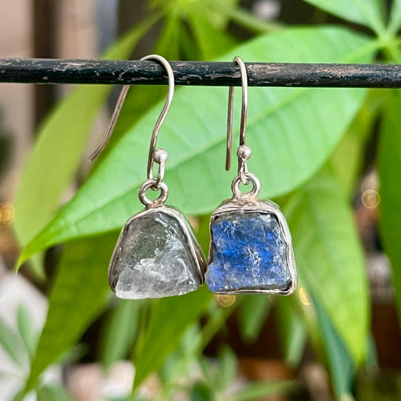 Rough Cut Labradorite Earrings