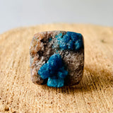 Cavansite on Matrix - Size 6 Ring