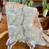 Natural Pyrite Speckled Quartz in Matrix Slab - Bancroft Ontario